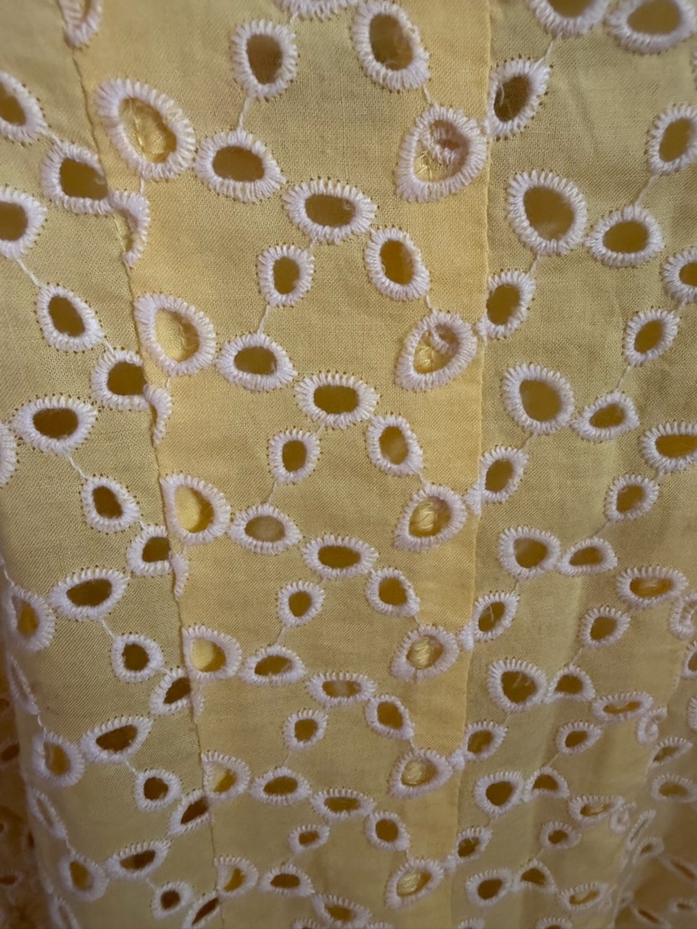 Betsey Johnson Yellow Eyelet Mini Dress Zip Front 8 - Picture 10 of 10
